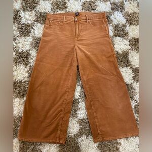 Gap high rise wide leg corduroy pants 33 rust